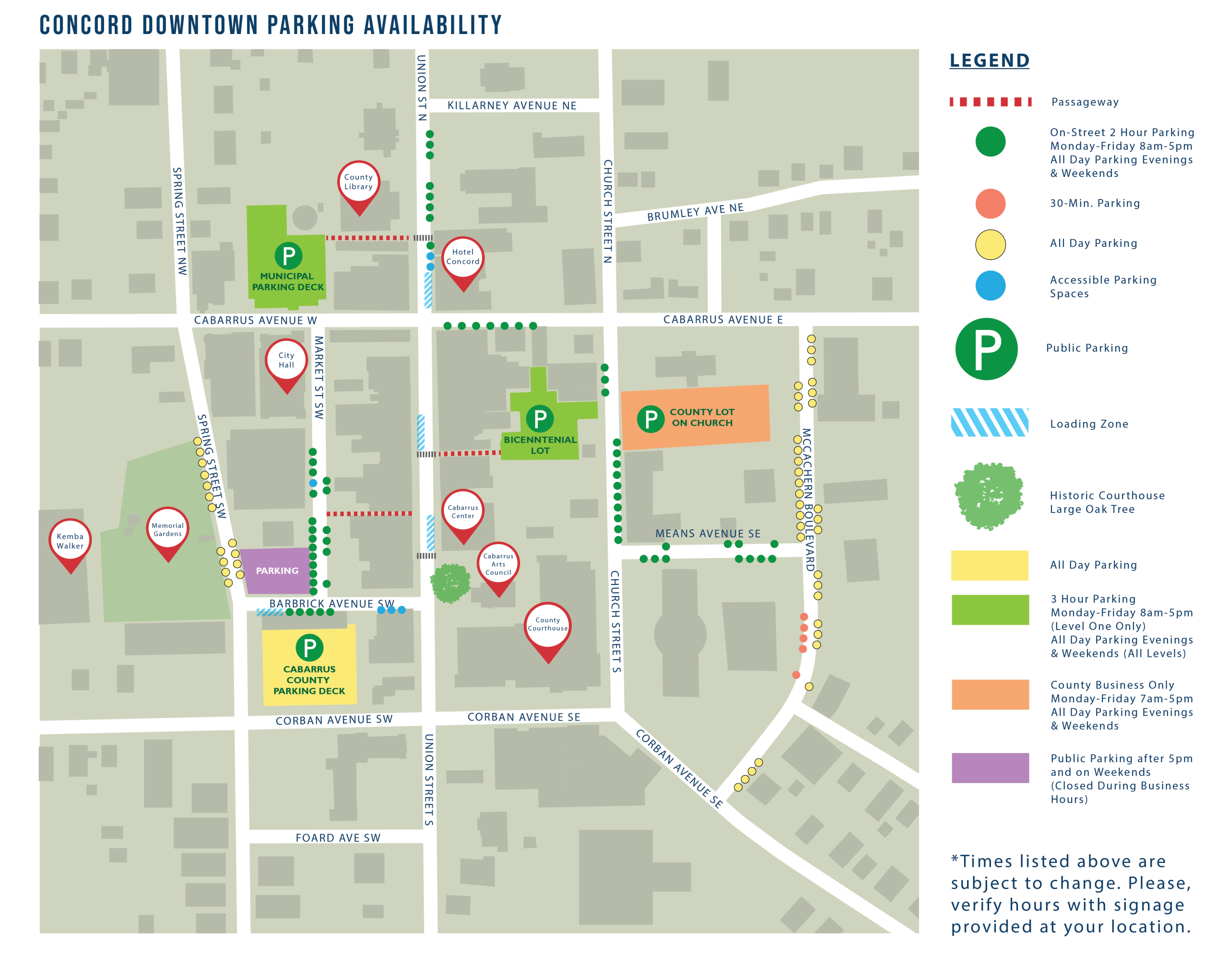 Downtown Concord Parking Map